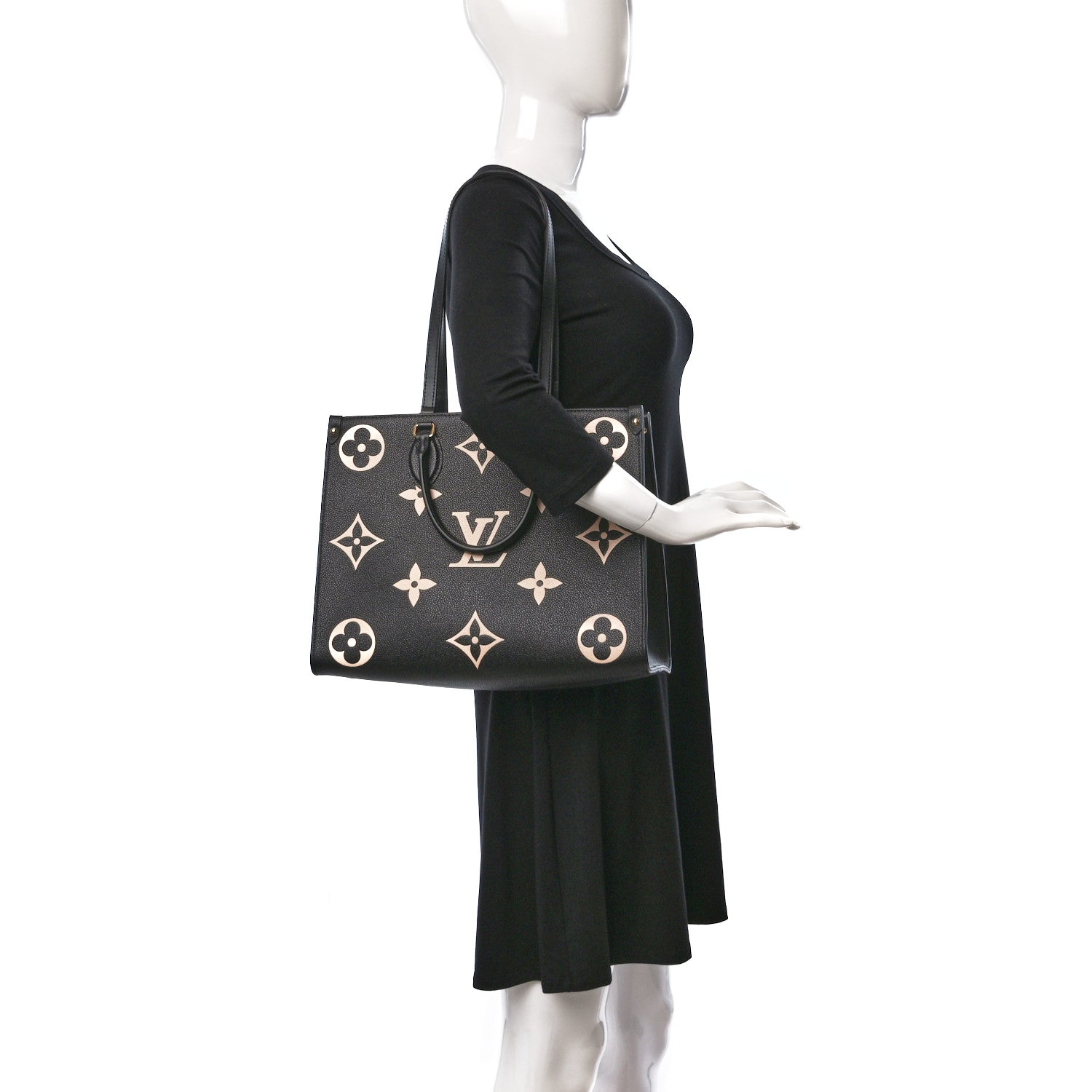 Louis Vuitton Empreinte Monogram Giant Onthego MM Black Beige 2 of 8