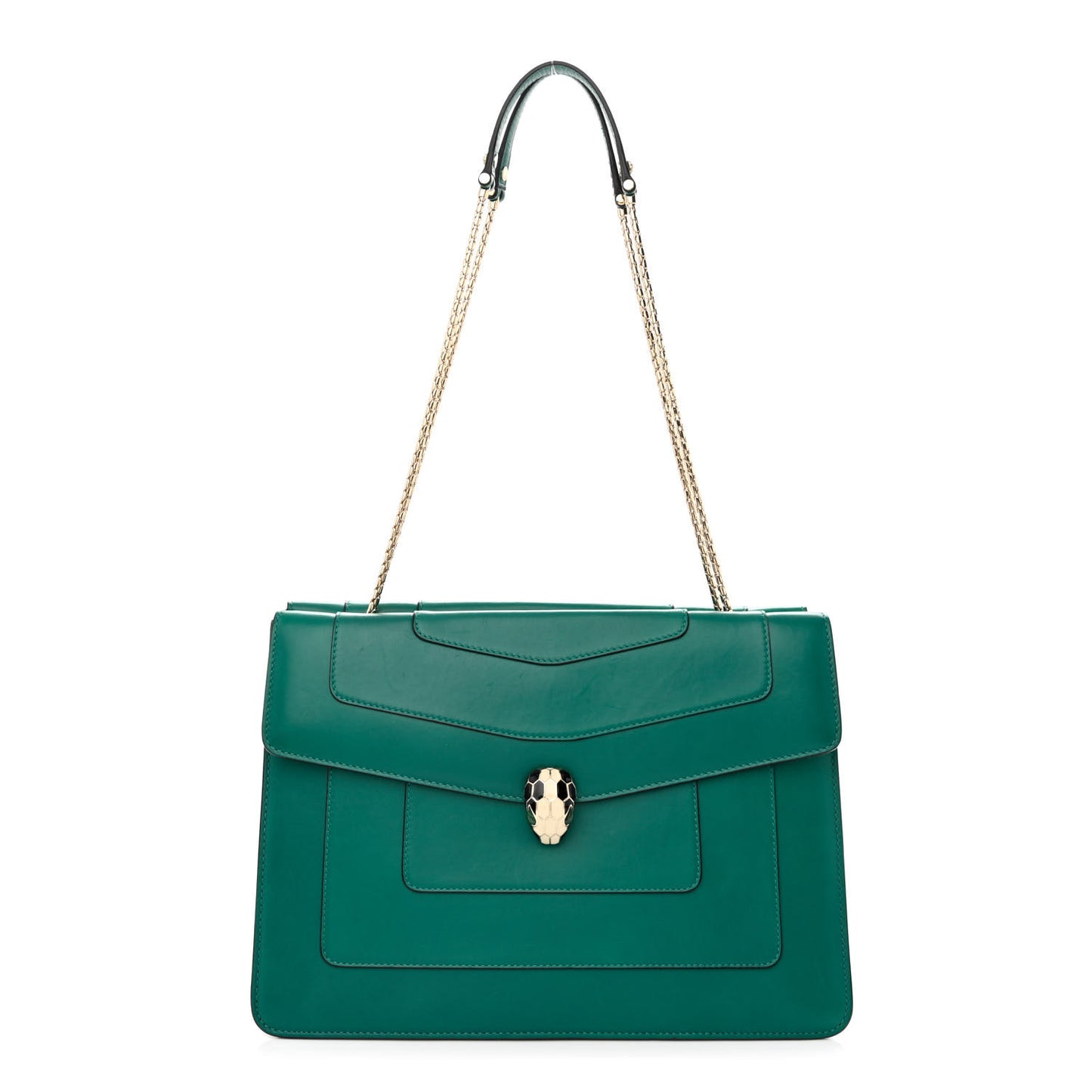 Calfskin Serpenti Forever Shoulder Bag Emerald Green