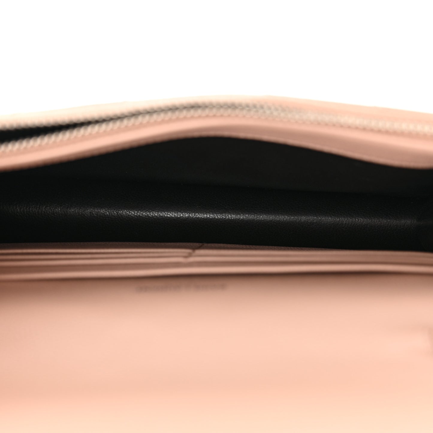 Grain De Poudre Matelasse Chevron Monogram Envelope Chain Wallet Pale Pink