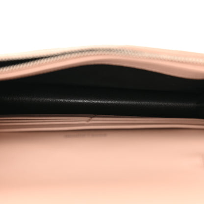 Saint Laurent Grain De Poudre Matelasse Chevron Monogram Envelope Chain Wallet Pale Pink 5 of 10