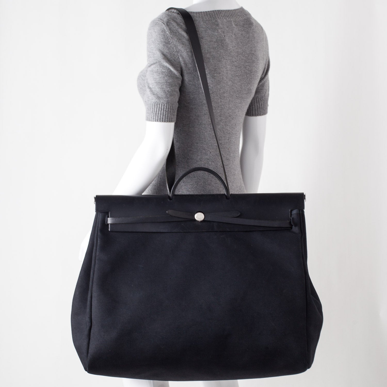 Hermes Toile XL Herbag Black 2 of 10