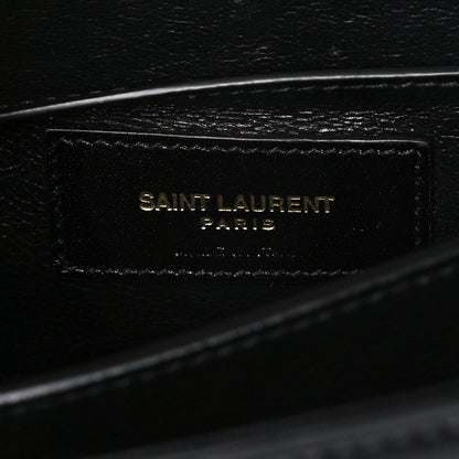 Saint Laurent Canvas Leopard Print Mini Classic Monogram Cassandra Top Handle Black 6 of 11