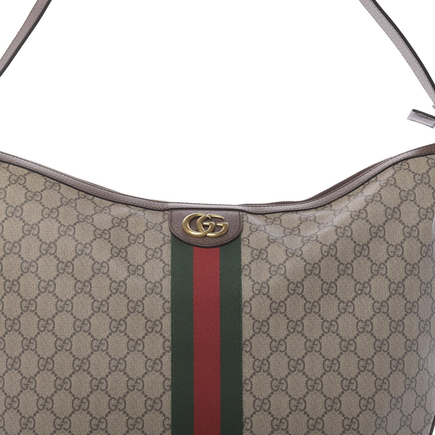 Gucci GG Supreme Monogram Web Ophidia Half Moon Hobo Brown 10 of 11
