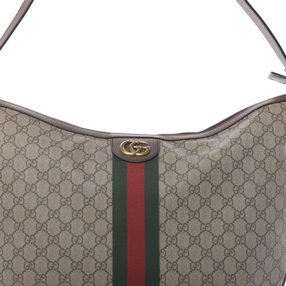 Gucci GG Supreme Monogram Web Ophidia Half Moon Hobo Brown 10 of 11