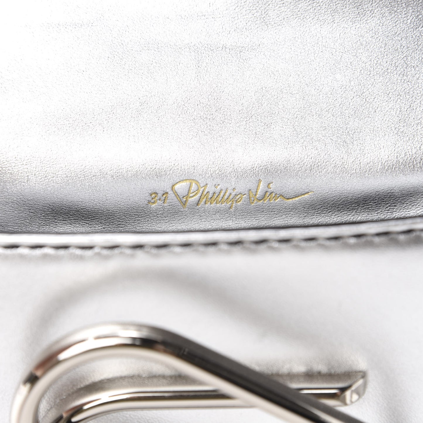 3.1 Metallic Calfskin Alix Soft Flap Clutch Silver