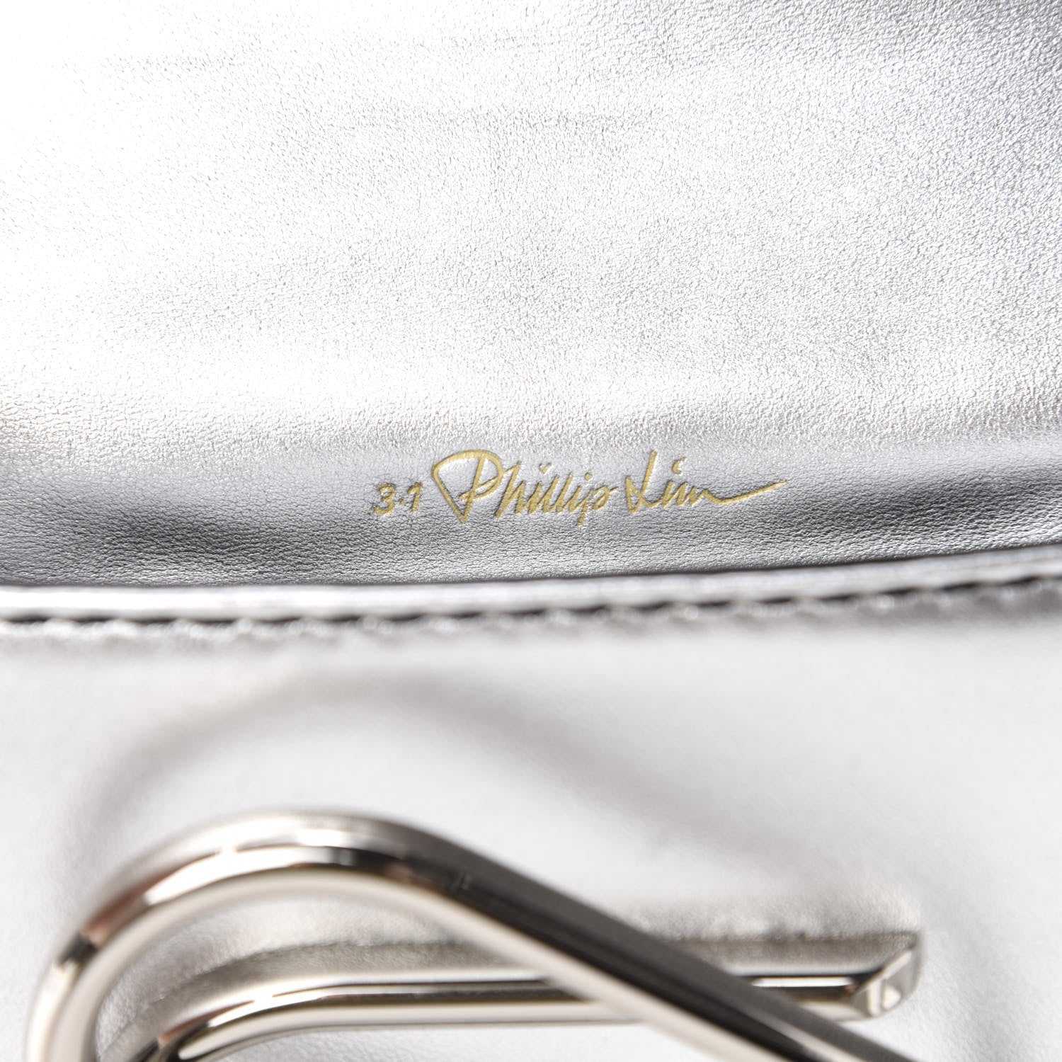 3.1 Phillip Lim 3.1 Metallic Calfskin Alix Soft Flap Clutch Silver 8 of 10
