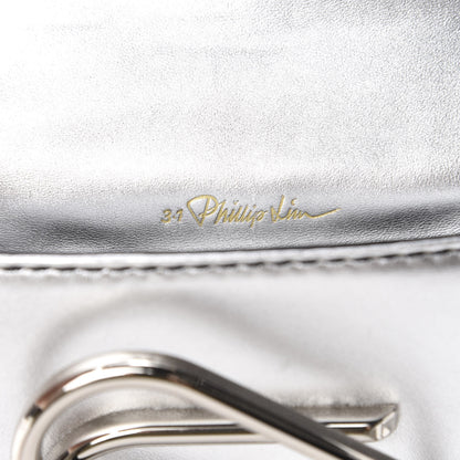 3.1 Phillip Lim 3.1 Metallic Calfskin Alix Soft Flap Clutch Silver 8 of 10
