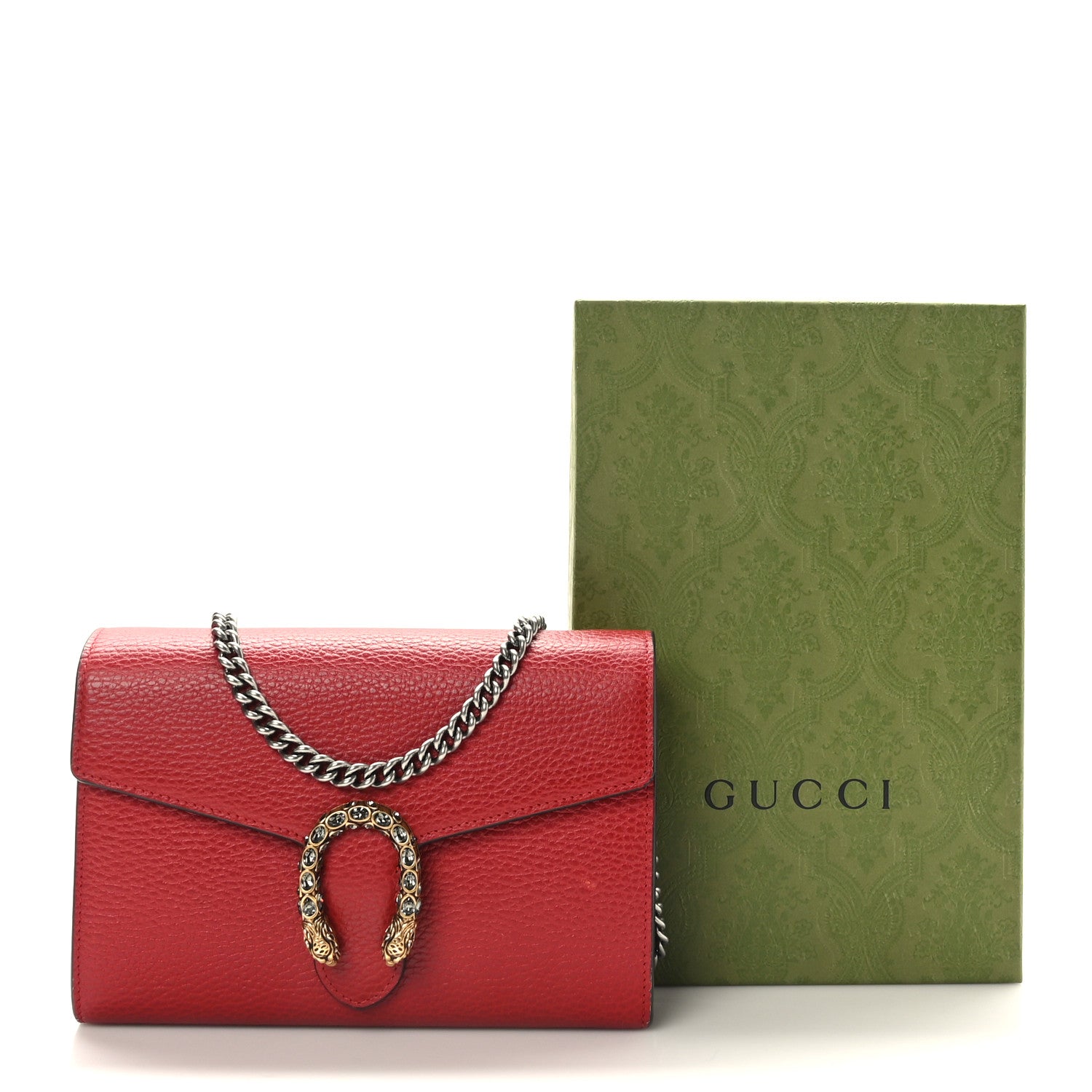 Gucci Calfskin Mini Dionysus Chain Wallet Hibiscus Red 11 of 11