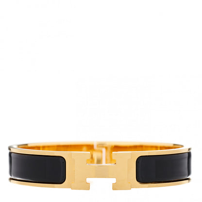 Hermes Enamel Narrow Clic Clac H Bracelet PM Black 1 of 4
