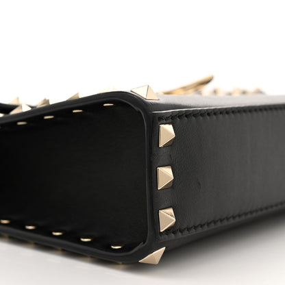Valentino Garavani Vitello Medium Rockstud Flip Lock Crossbody Bag Black 8 of 9