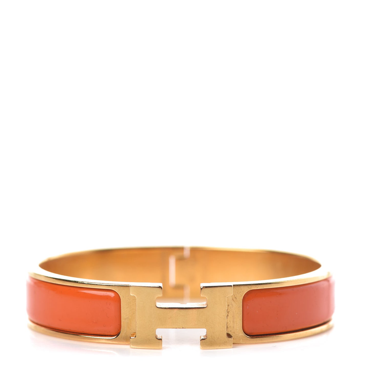 Enamel Narrow Clic Clac H Bracelet PM Orange