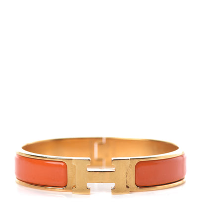 Hermes Enamel Narrow Clic Clac H Bracelet PM Orange 1 of 7