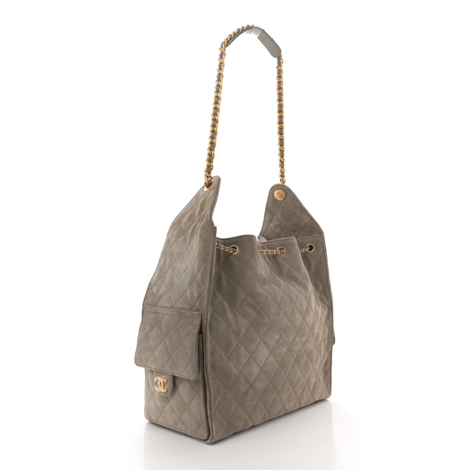 Chanel Suede Quilted Medium Chanel 25 Handbag Dark Grey 2 of 11