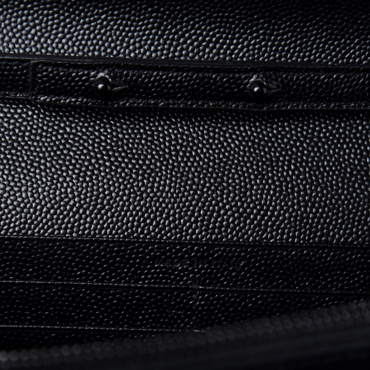 Grain De Poudre Matelasse Chevron Monogram Chain Wallet Black White