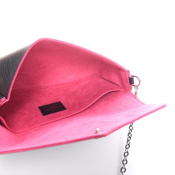 Epi Pochette Felicie Black Hot Pink