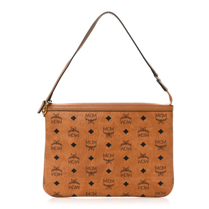 MCM Visetos Liz Shopper Tote Pouch Cognac 1 of 9