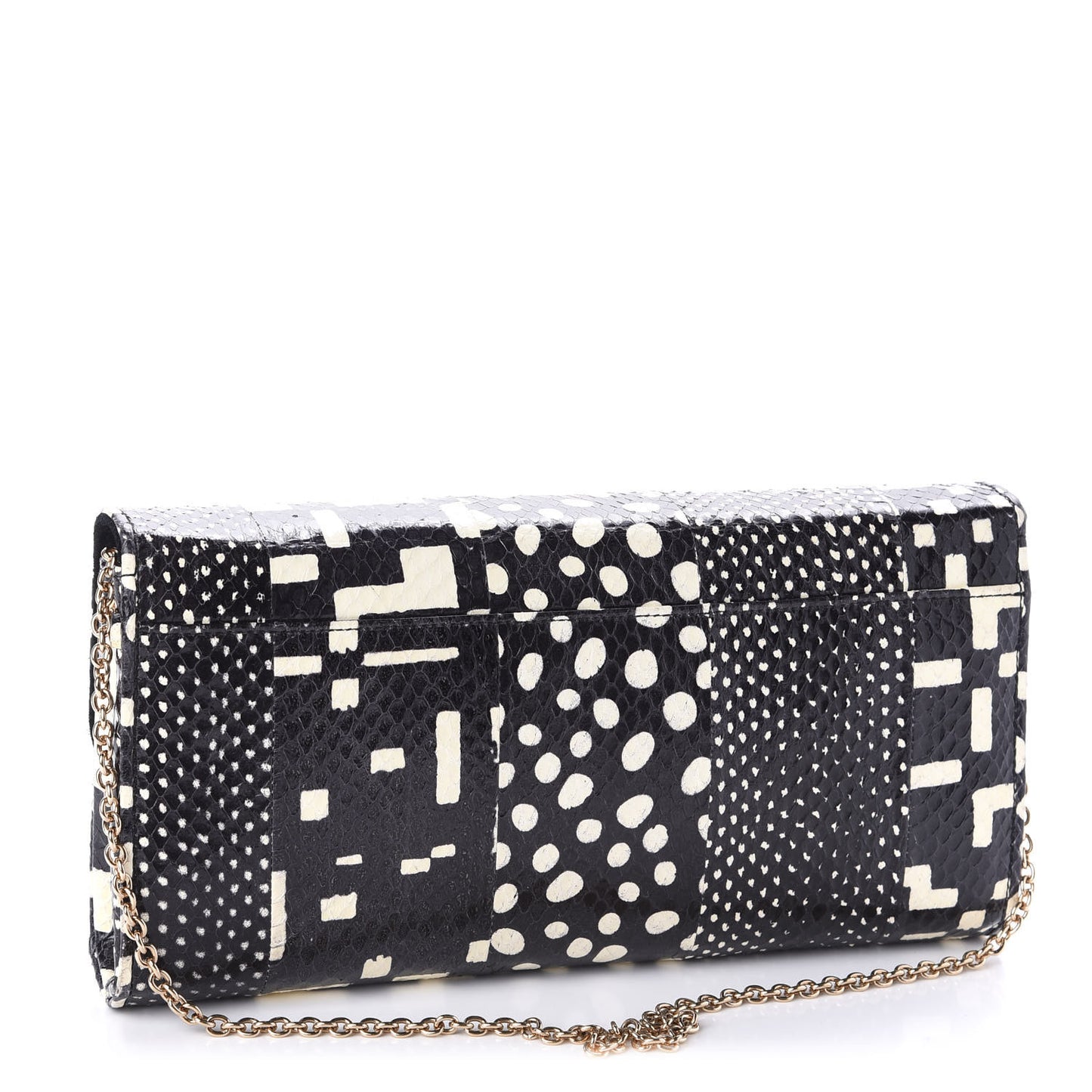 Watersnake Patchwork Riviera Clutch Black