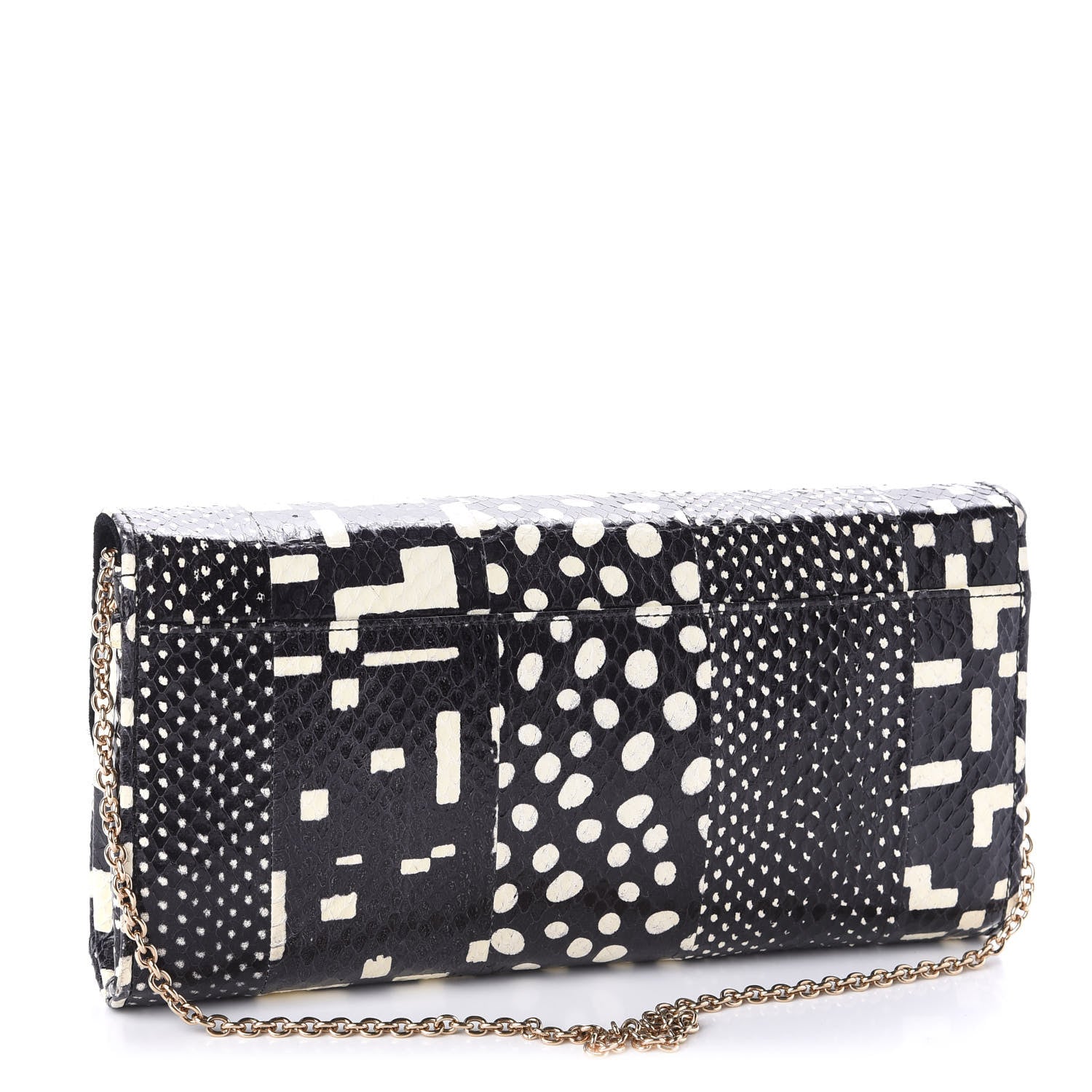 Christian Louboutin Watersnake Patchwork Riviera Clutch Black 3 of 9
