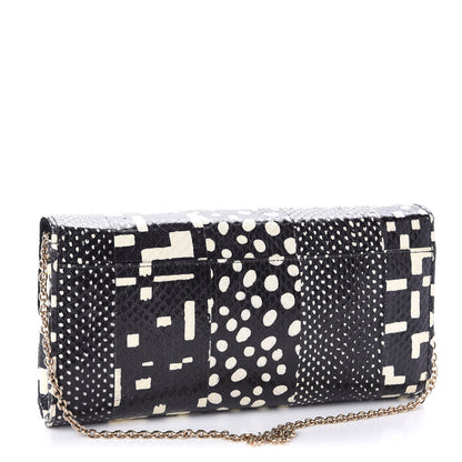 Christian Louboutin Watersnake Patchwork Riviera Clutch Black 3 of 9