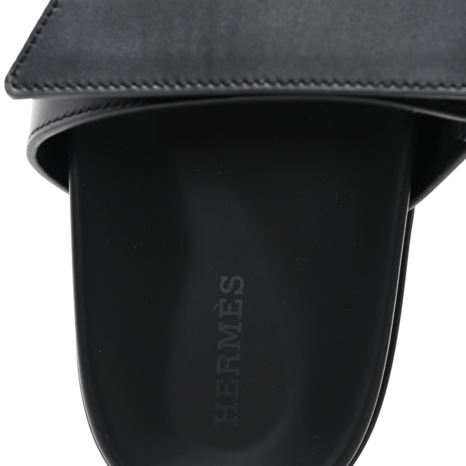 Hermes Calfskin Womens Chypre Sandals 37 Black 9 of 10