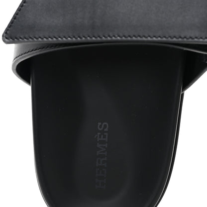 Hermes Calfskin Womens Chypre Sandals 37 Black 9 of 10