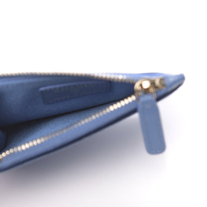 Chanel Caviar Quilted CC Zip Card Holder Blue 5 of 8