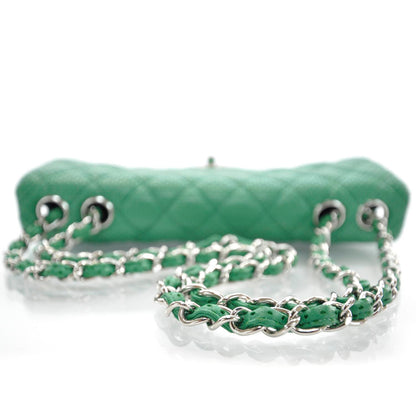 Chanel Calfskin Perforated East West Flap Green 5 of 11