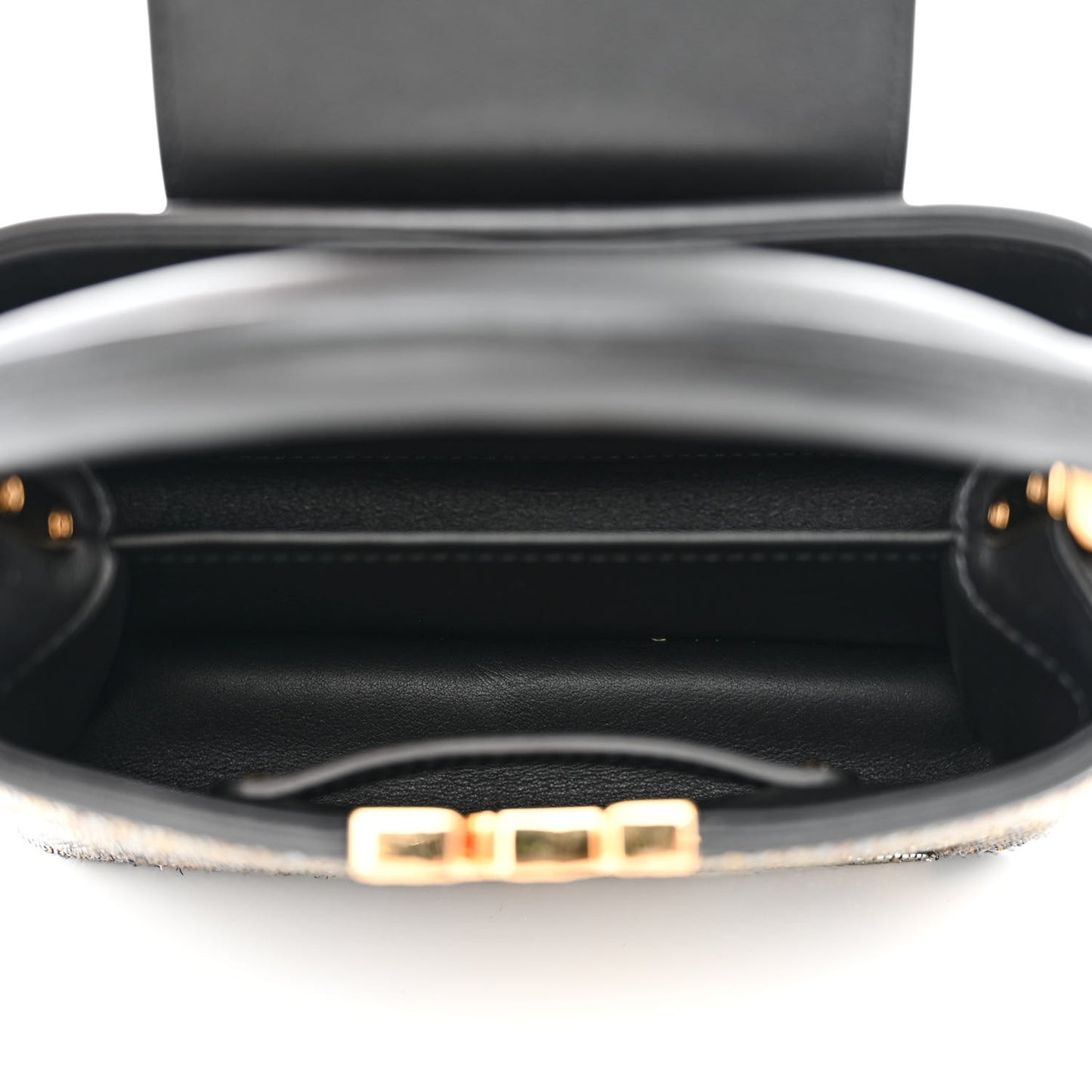 Satin Beaded Embroidered Cruella Calfskin Capucines Mini Gold Black