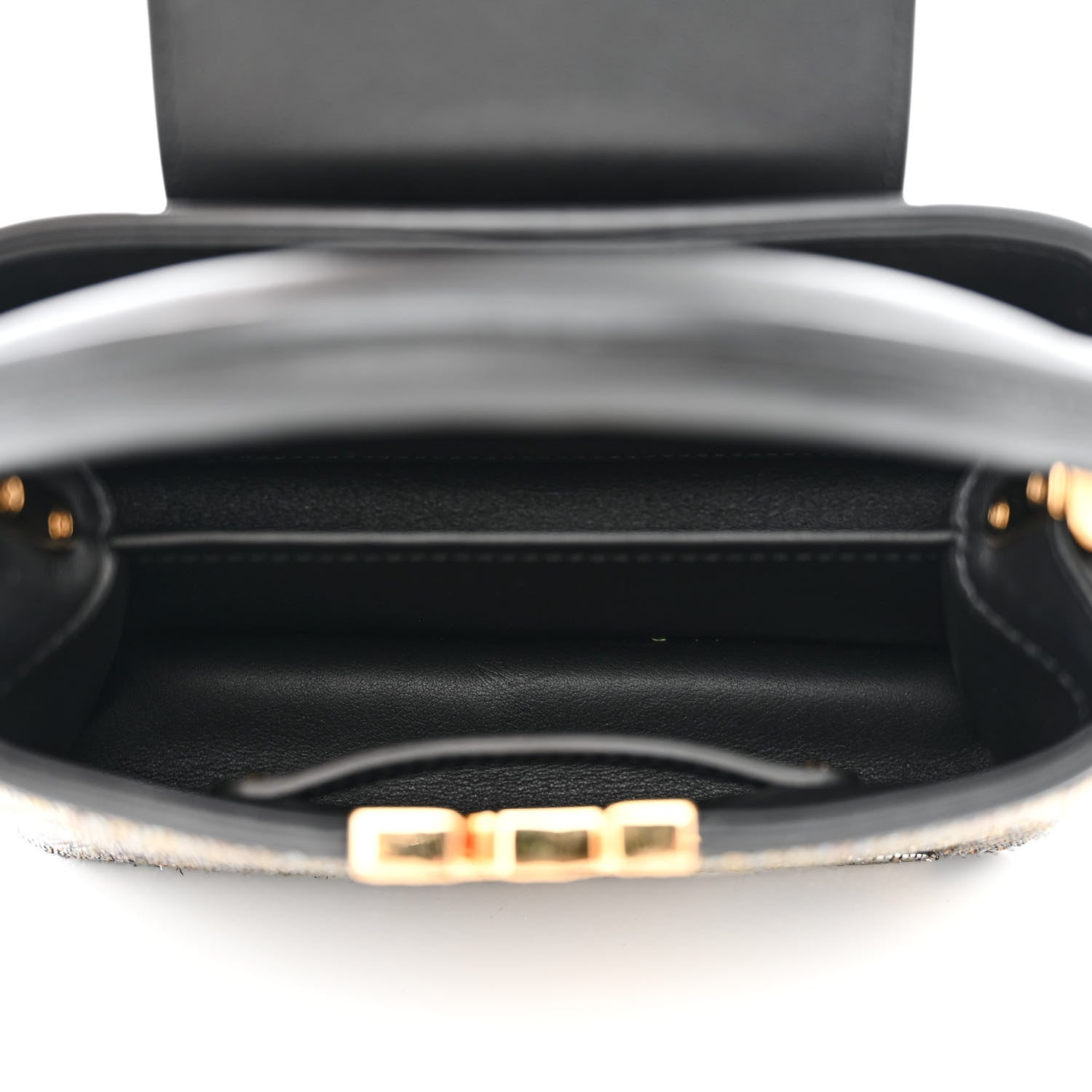 Louis Vuitton Satin Beaded Embroidered Cruella Calfskin Capucines Mini Gold Black 6 of 10