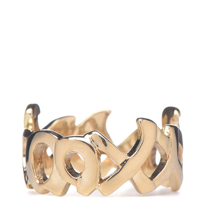 Tiffany 18K Yellow Gold Paloma Picasso Graffiti Love and Kisses Ring 51 5.75 3 of 4