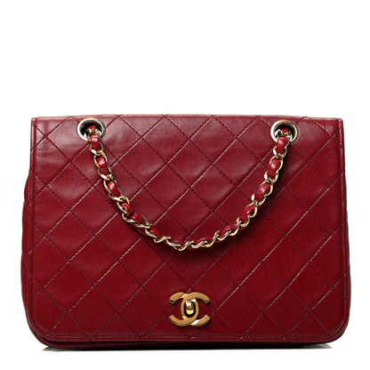 Chanel Lambskin Quilted Small Single Flap Bag Red 1 of 4