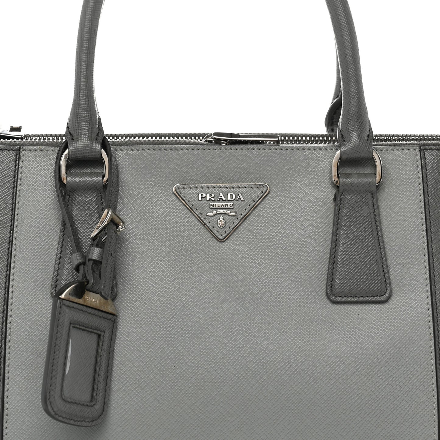 Saffiano Lux Colorblock Medium Galleria Double Zip Tote Marmo Nube