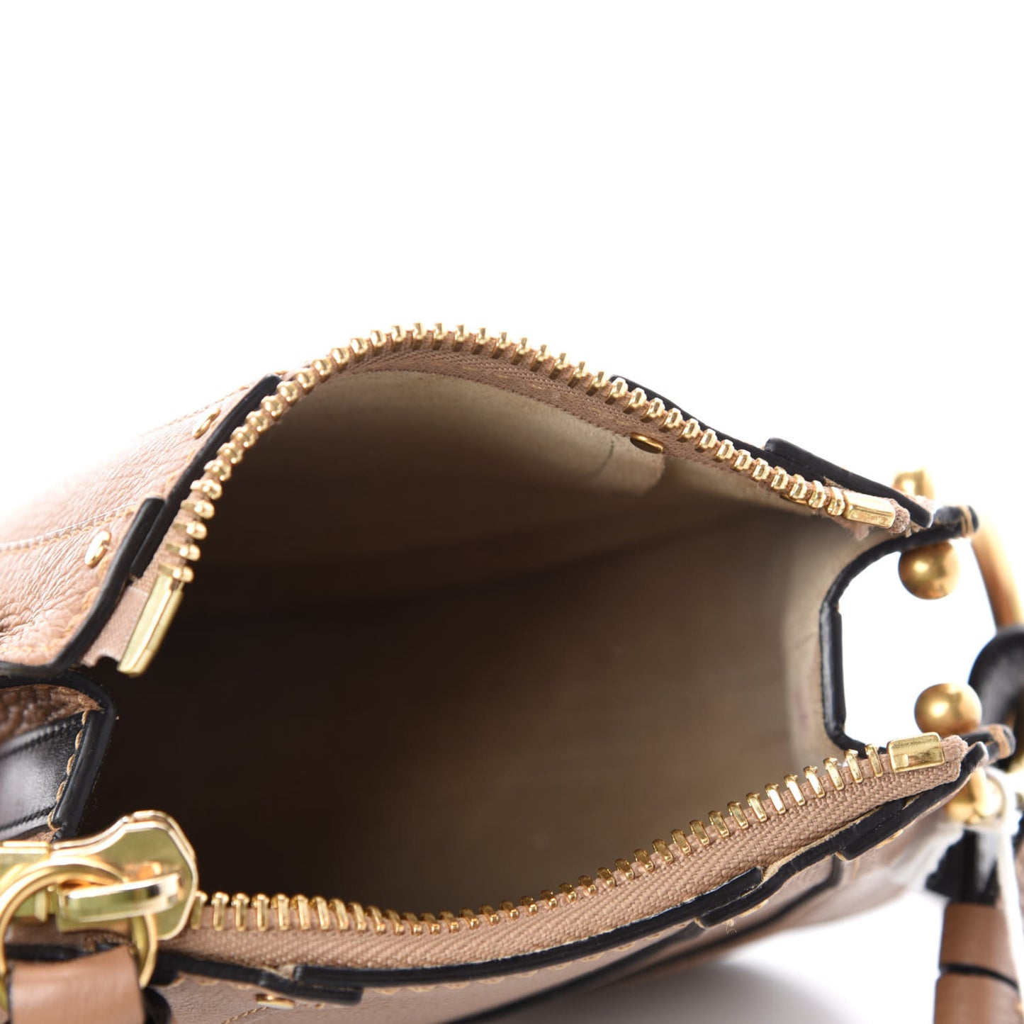 Grained Calfskin Nano Hayley Hobo Nut