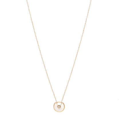 Cartier 18K Yellow Gold Diamond Mother of Pearl XS Amulette de Cartier Pendant Necklace 1 of 6