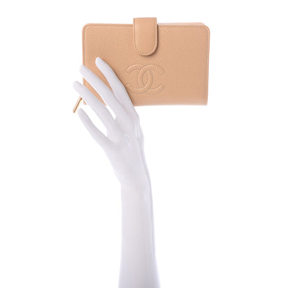 Chanel Caviar Timeless CC French Wallet Beige 2 of 7