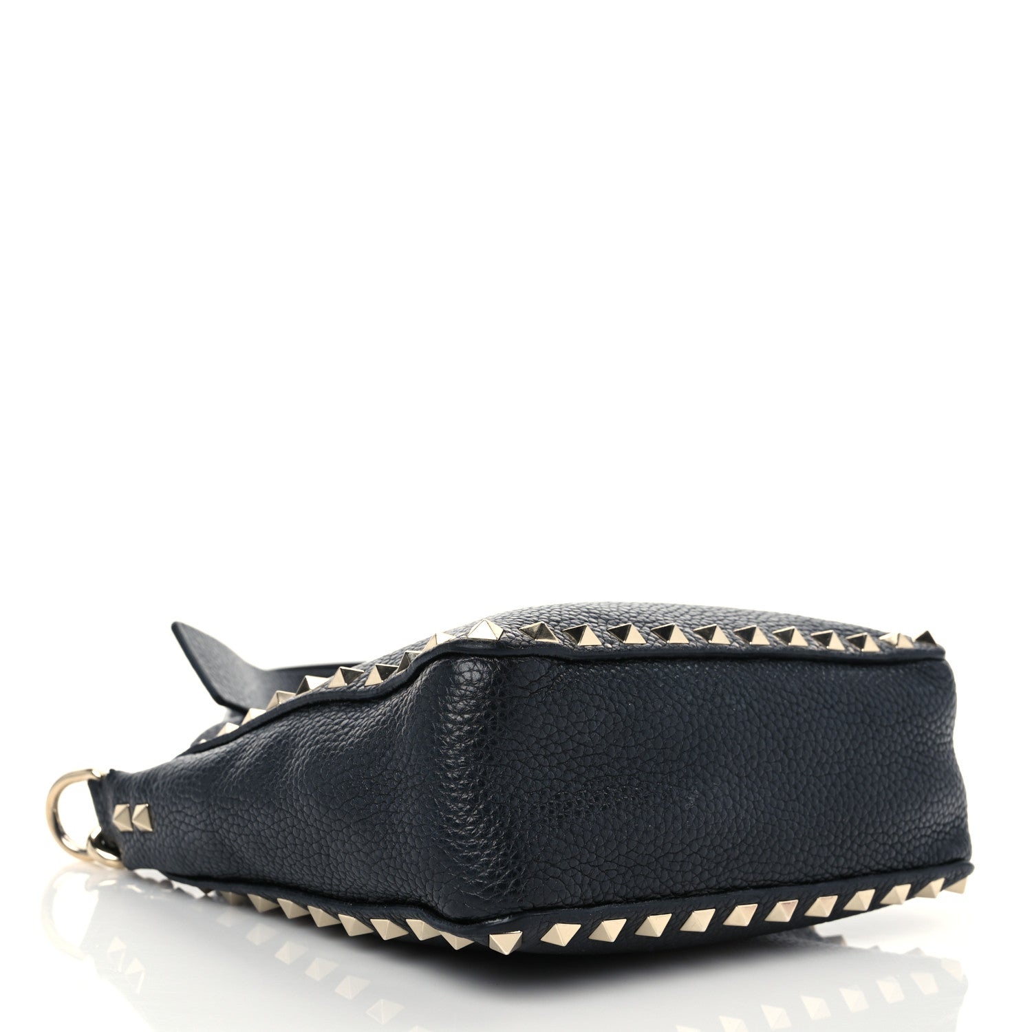Valentino Garavani Pebbled Calfskin Mini Rockstud Flip-Lock Messenger Bag Black 4 of 8