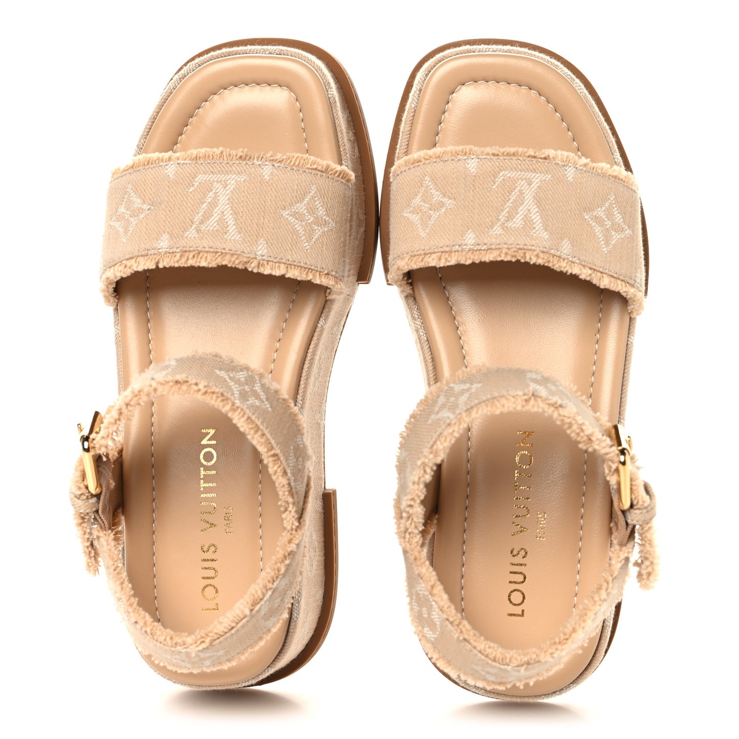 Denim Maya Flatform Sandals 37.5 Beige