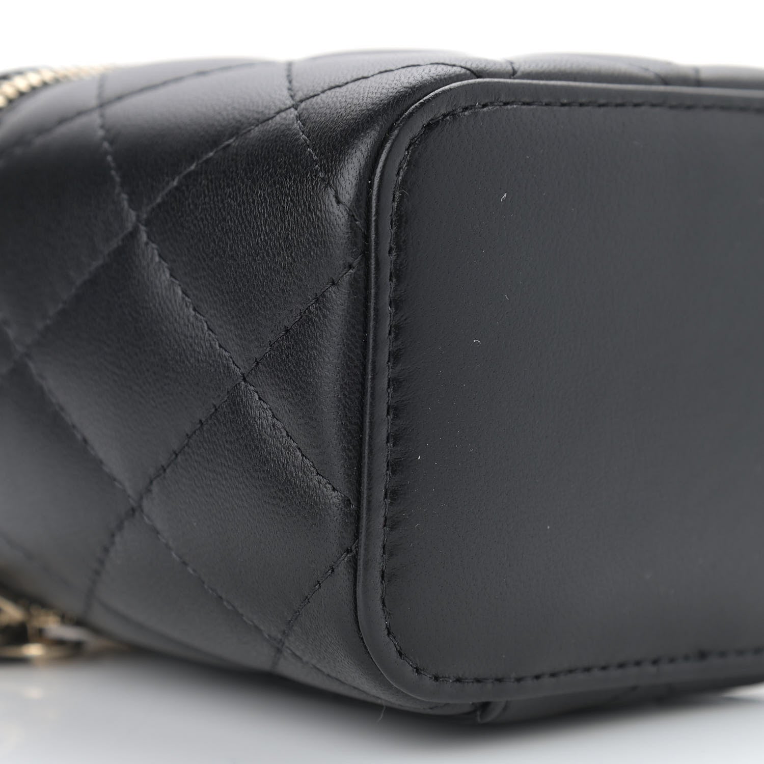 Chanel Lambskin Quilted Mini Pearl Crush Vanity Case With Chain Black 9 of 11