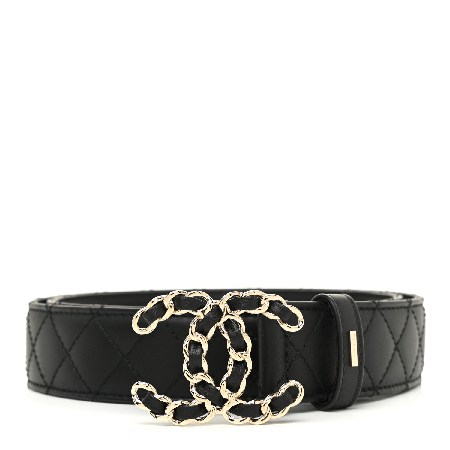 Chanel Lambskin Quilted CC Chain Belt 80 32 Black 1 of 9