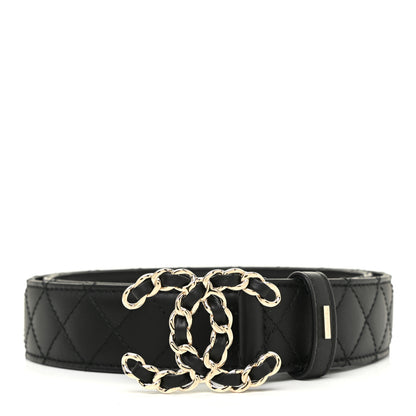 Chanel Lambskin Quilted CC Chain Belt 80 32 Black 1 of 9