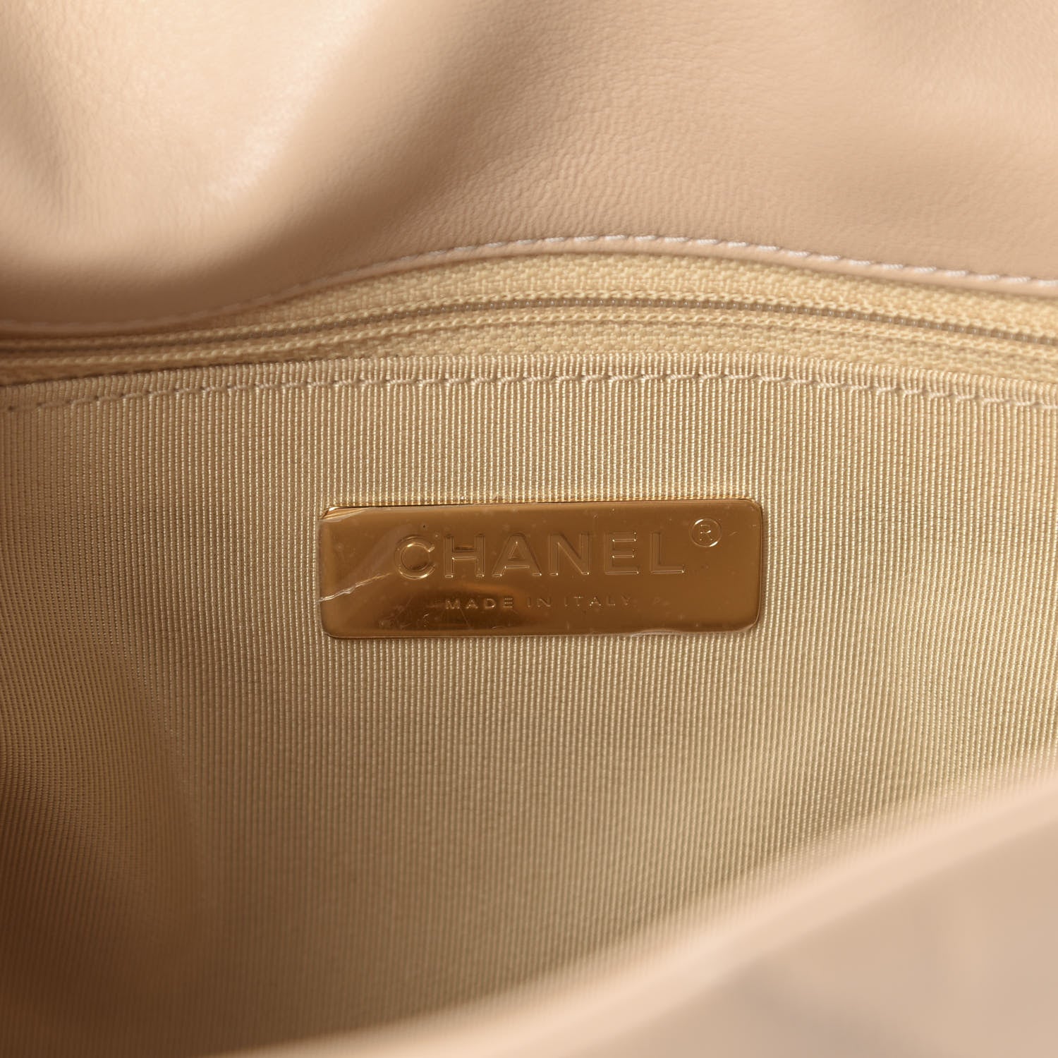 Chanel Lambskin Quilted Medium 19 Flap Beige 8 of 10