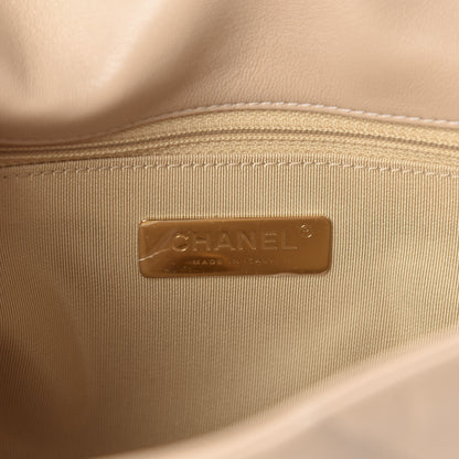 Chanel Lambskin Quilted Medium 19 Flap Beige 8 of 10