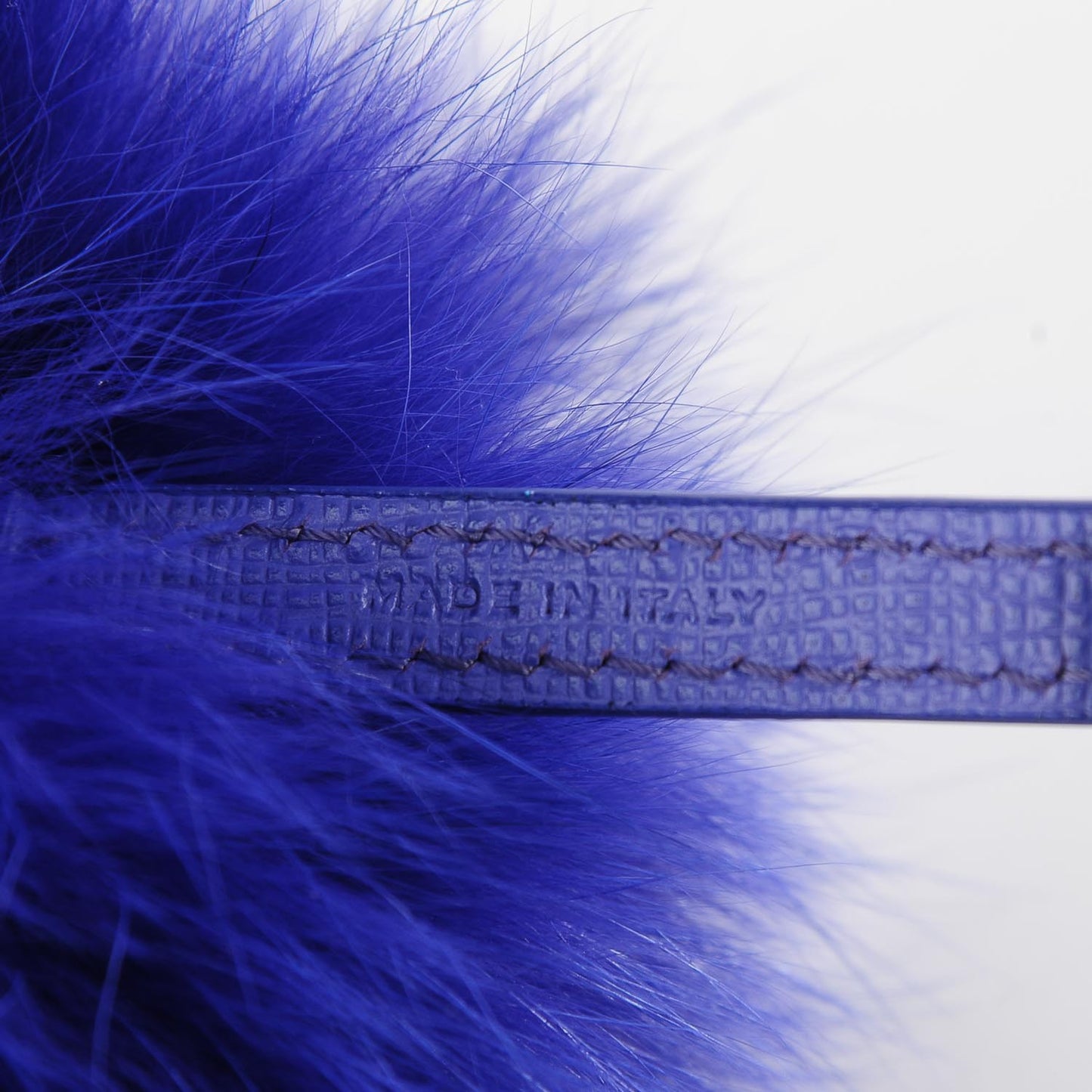 Fox Fur Vitello Elite Pom Pom Bag Charm Viola Cassis
