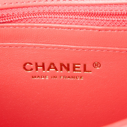 Chanel Lambskin Chevron Quilted Mini Rectangular Flap Pink 6 of 12
