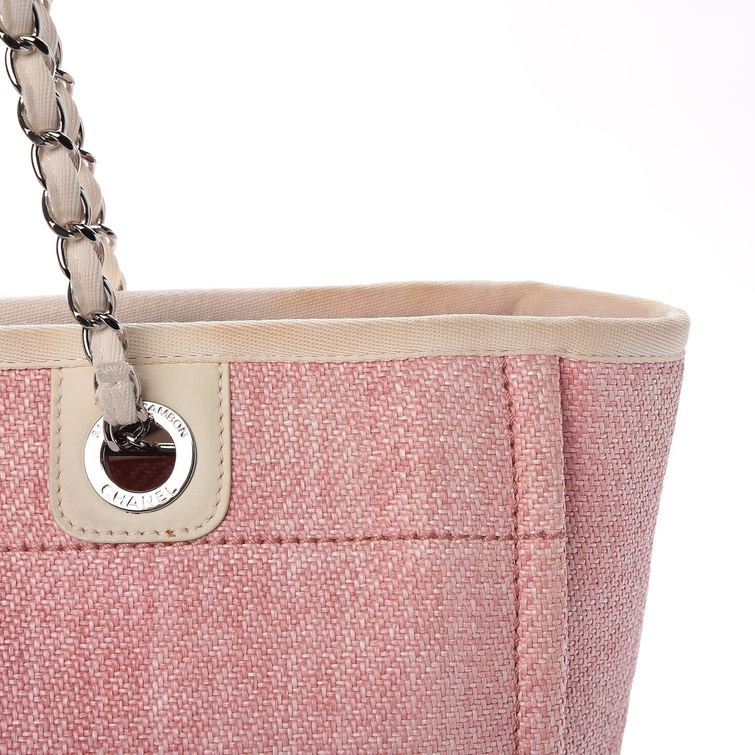 Chanel Canvas Small Deauville Tote Pink 10 of 15