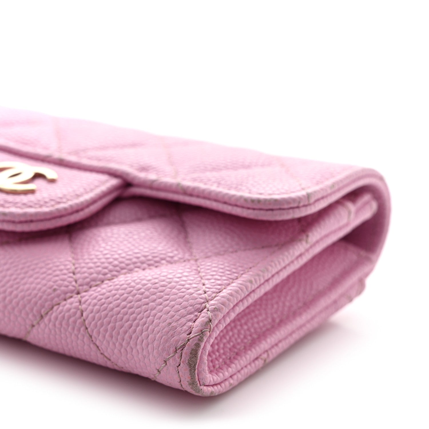 Chanel Caviar Quilted Flap Card Holder Wallet Light Pink 10 of 13