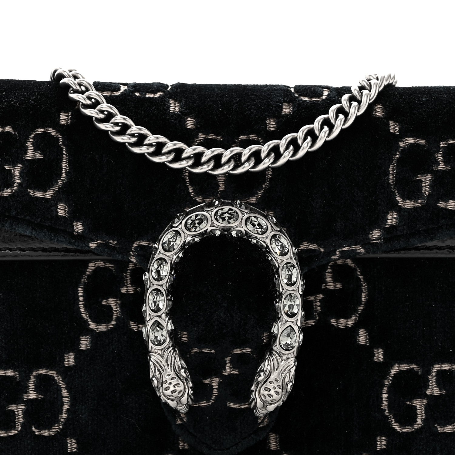 Gucci Velvet GG Monogram Super Mini Dionysus Shoulder Bag Blue Beige Black 8 of 10