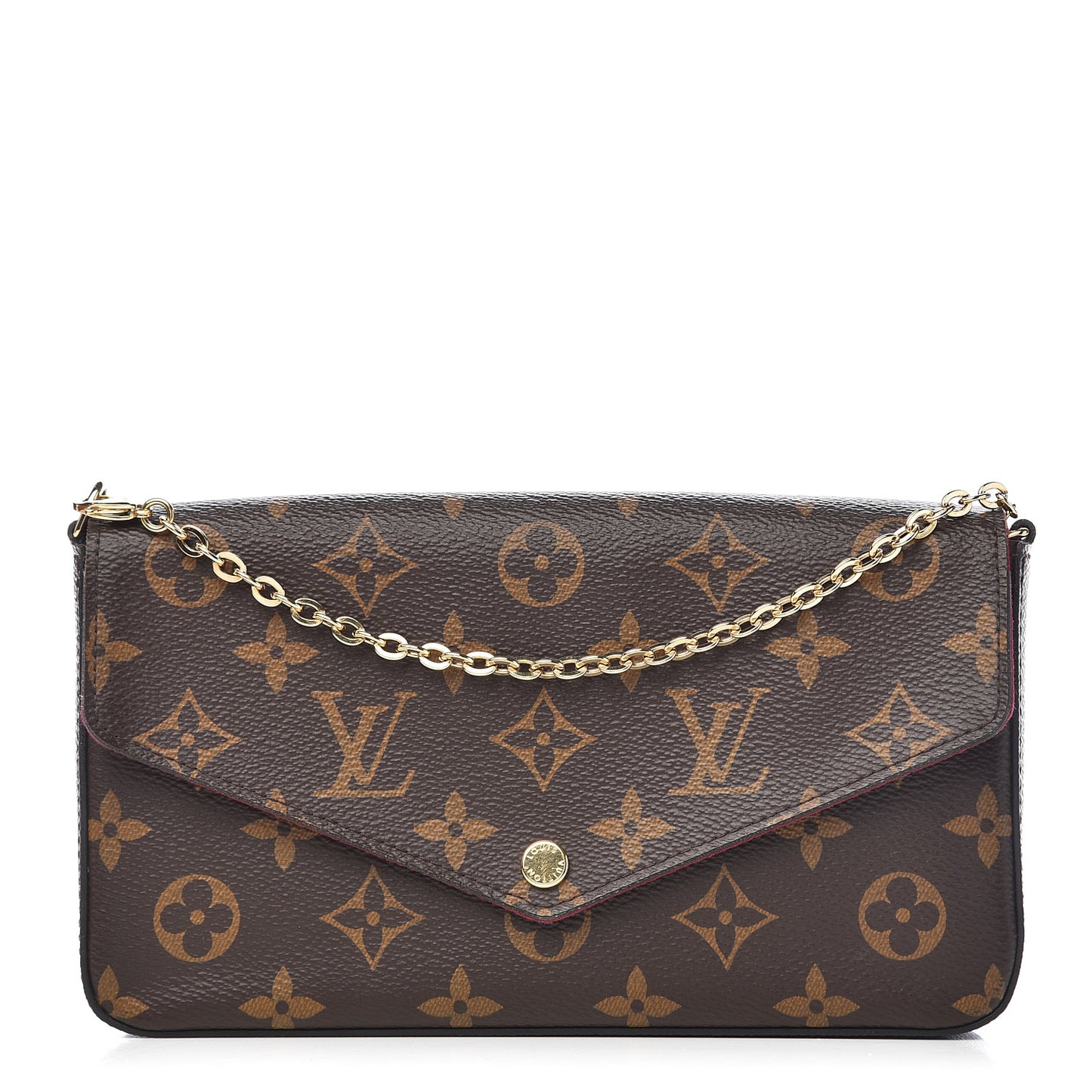 Monogram Pochette Felicie Chain Wallet Fuchsia