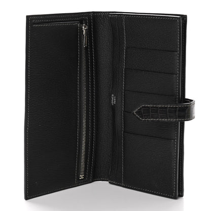 Hermes Shiny Alligator Bearn Wallet Graphite 5 of 9