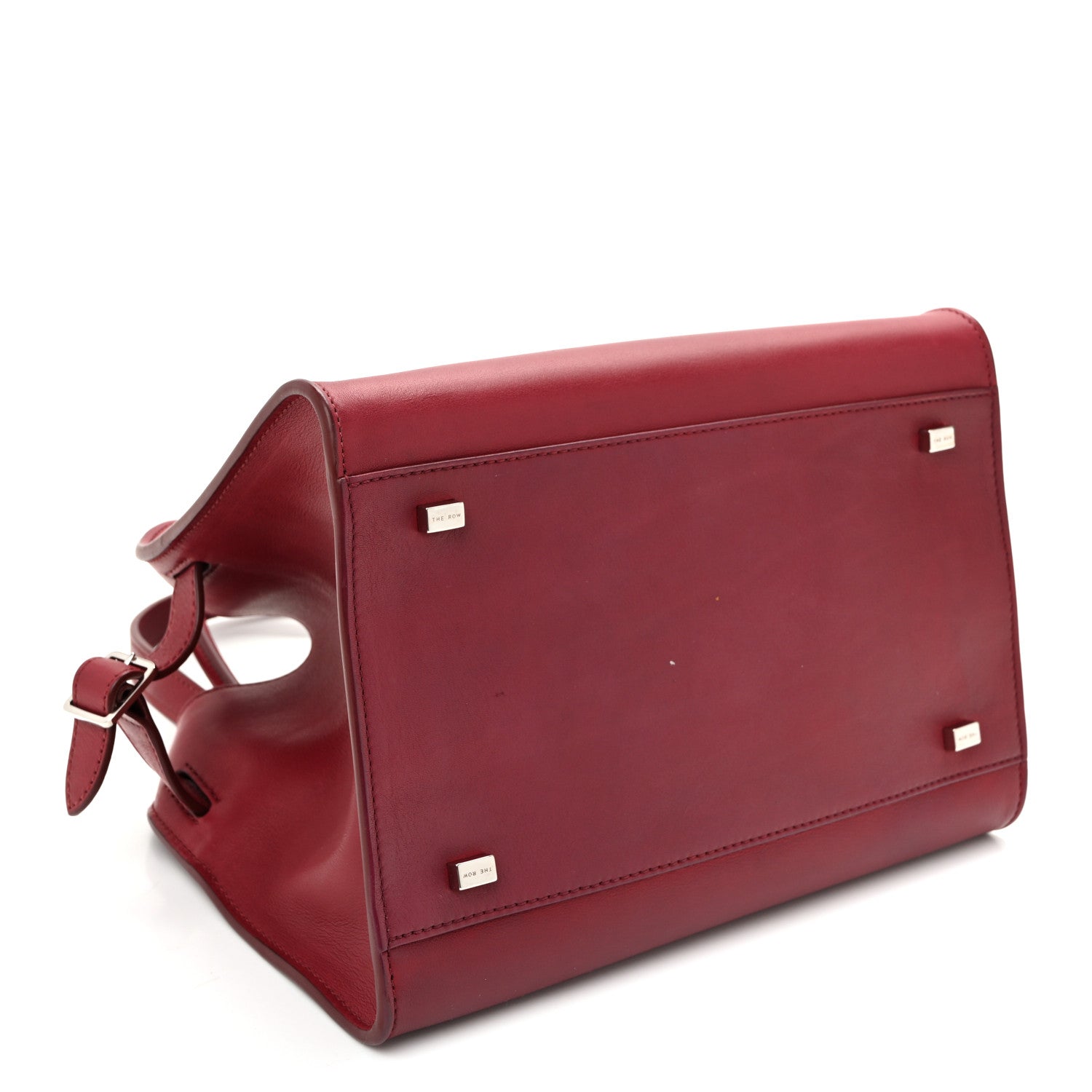 The Row Polished Saddle Calfskin Soft Margaux 10 Bag Amaranto 4 of 9